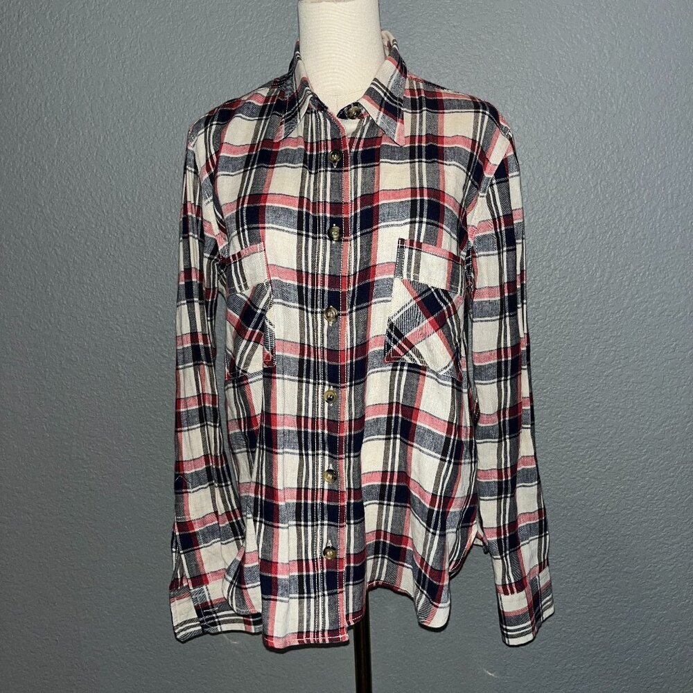 ISABEL MARANT ETOILE LINEN BLEND PLAID BUTTON DOWN WOMEN'S SHIRT EUC EU 44 = XXL